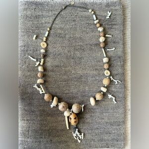 Erickson Beamon Wood Beaded, Coral And Bone Necklace